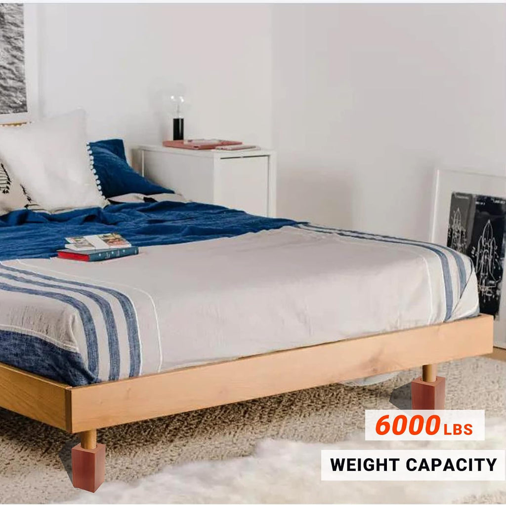 Wood Bed Risers, Furniture Risers-Heights 4.5 Inch Heavy Duty Risers Brown