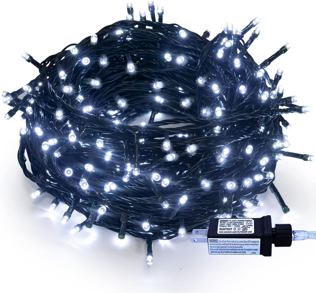 Christmas Tree String Lights Bright White - 320 LEDs 115ft/35m 8 Modes End-to-End Plug in Indoor/Outdoor Waterproof Decorative Fairy Twinkle Xmas Lights for Wedding/Room/Patio/New Year/Home - Cool