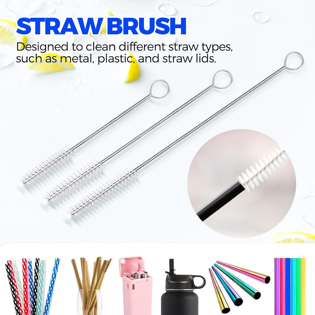 Holikme 6 Pack Dish Brush Set with Bottle Brush, Dish Scrub Brush,Blue