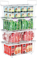 iSPECLE Freezer Organizer Bins - Storage Baskets for 5 to 7 Cu.Ft, 4 Pack
