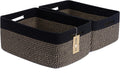 MiniArk Large Storage Baskets for Shelves, 17 x 13 x 7.5” Closet Organizers Bins for Clothes Blanket Towels, Baby Nursery, Toy Baskets Box, Woven Rope Baskets, 2 Packs Woven Brown