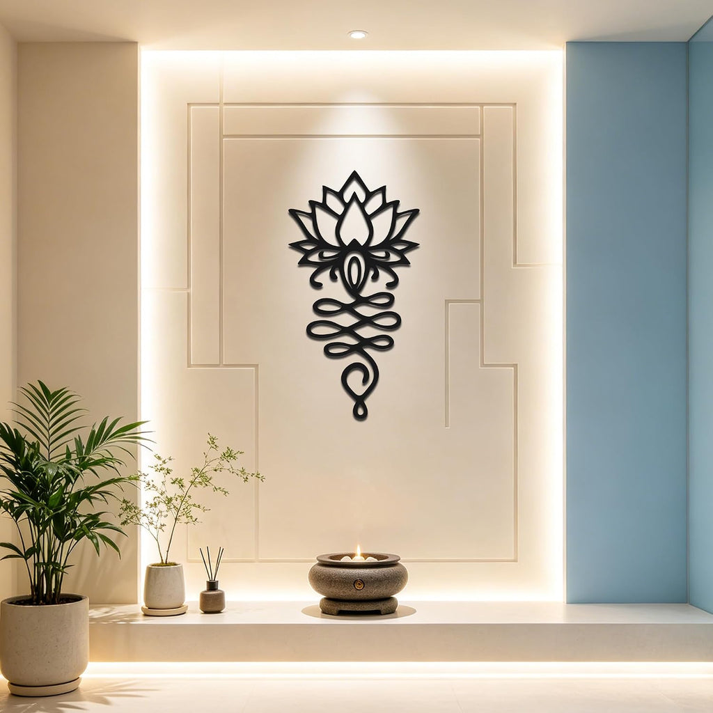 Xedatric Lotus Wall Decor Metal Sculpture for Yoga Room Meditation Decor