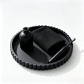 Nevado Round Scalloped Silicone Vanity Tray (Black, 12")
