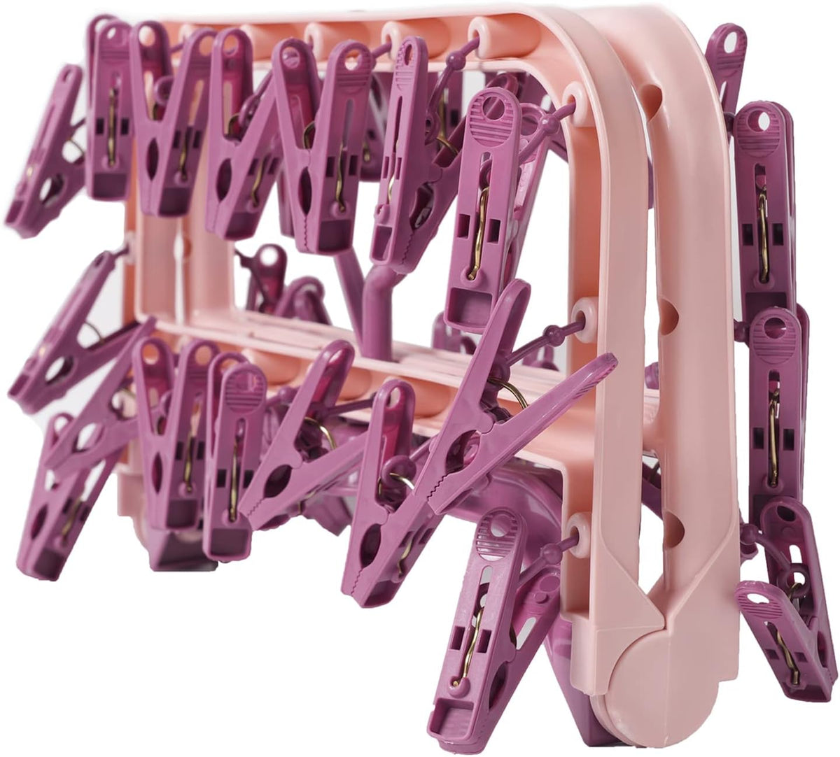 Foshine Clothes Drying Racks Foldable Clip Hangers Plastic with 32 Clips