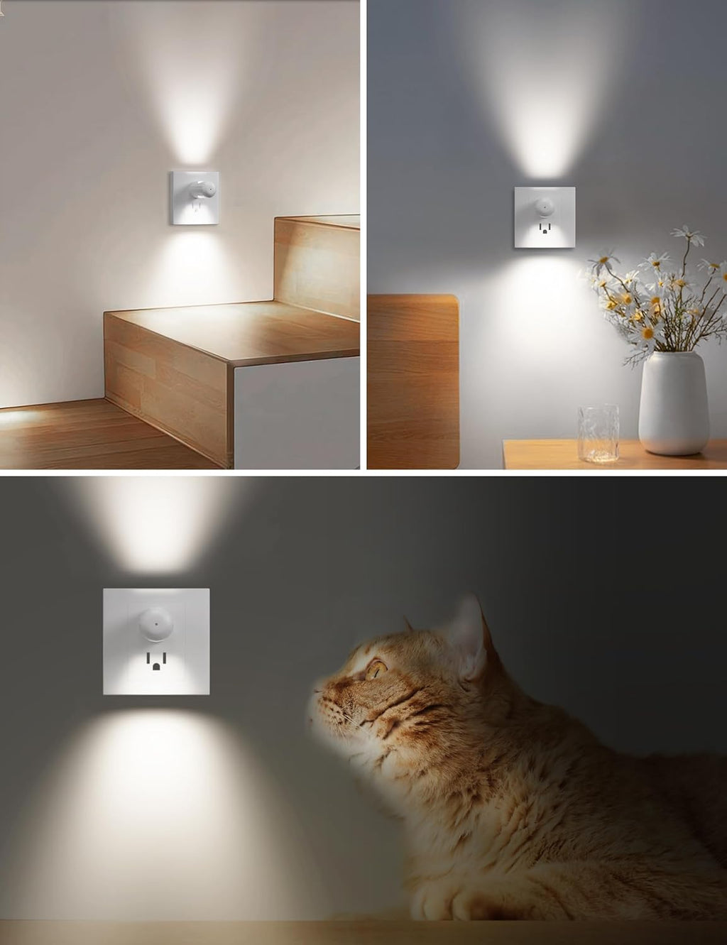 GEPLAD 6-Pack LED Night Light Plug-in Wall with Dusk-to-Dawn Light Sensor