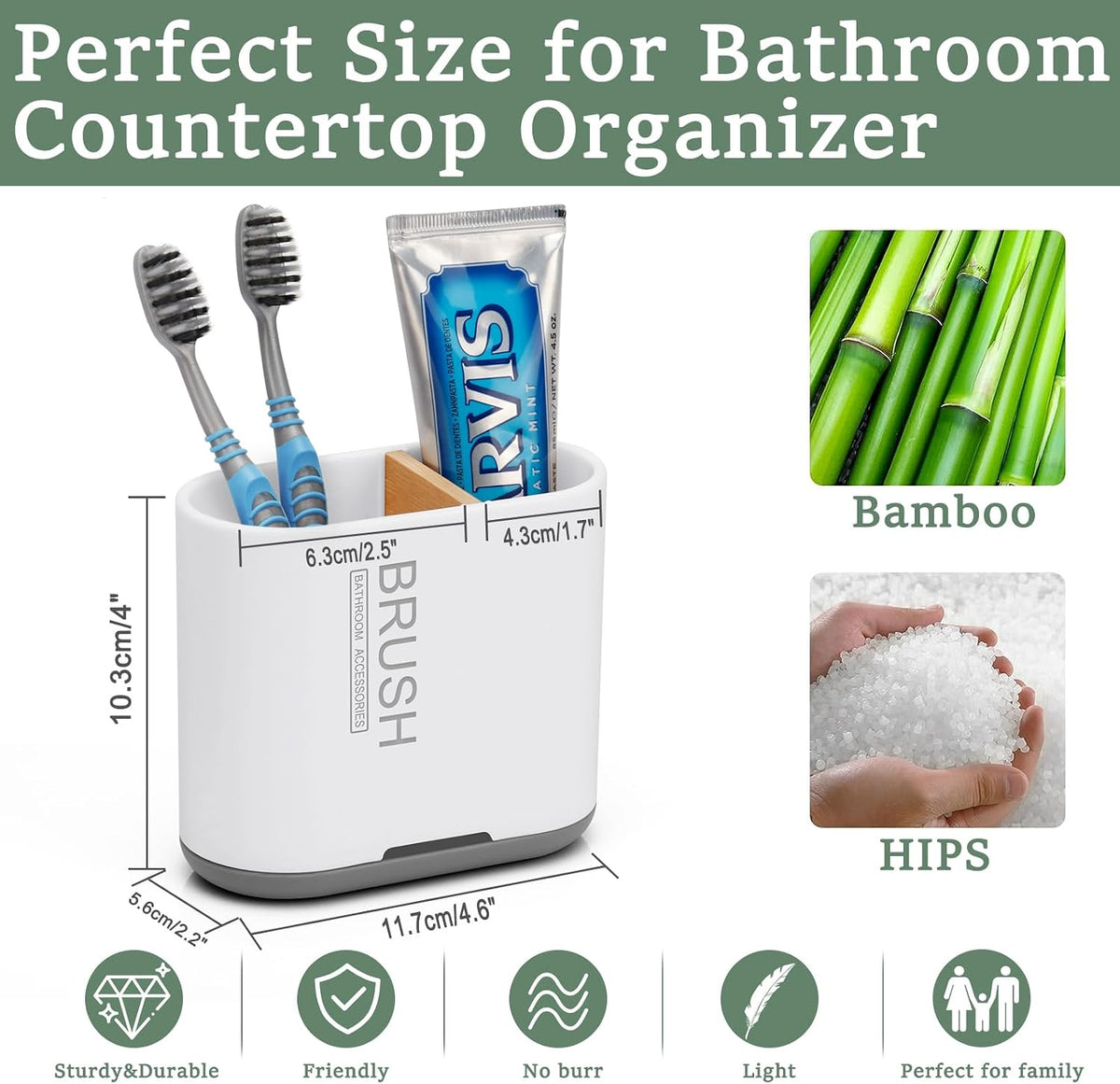 2 Pack Toothbrush Holders for Bathrooms,White, Bathroom Accessories