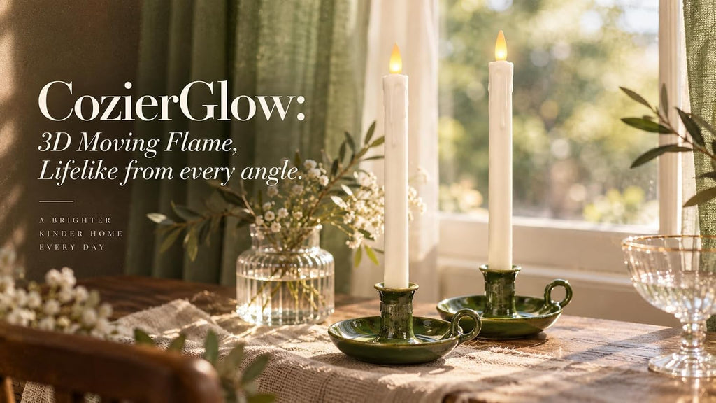 Dripping Flameless Taper Candles Flickering with Remote and Timer, 3D Moving Flame Taper Candle Battery Operated to 400 Hours, 9 Inch Window Candles. (White, 9in)
