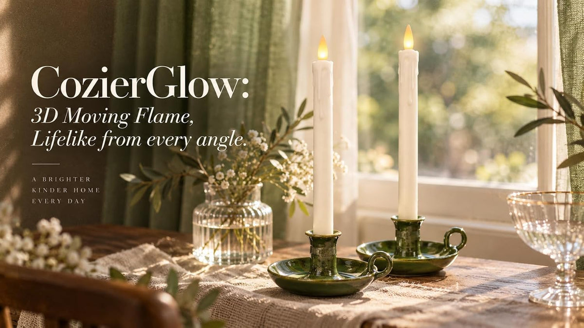 Dripping Flameless Taper Candles Flickering with Remote and Timer, 3D Moving Flame Taper Candle Battery Operated to 400 Hours, 9 Inch Window Candles. (White, 9in)