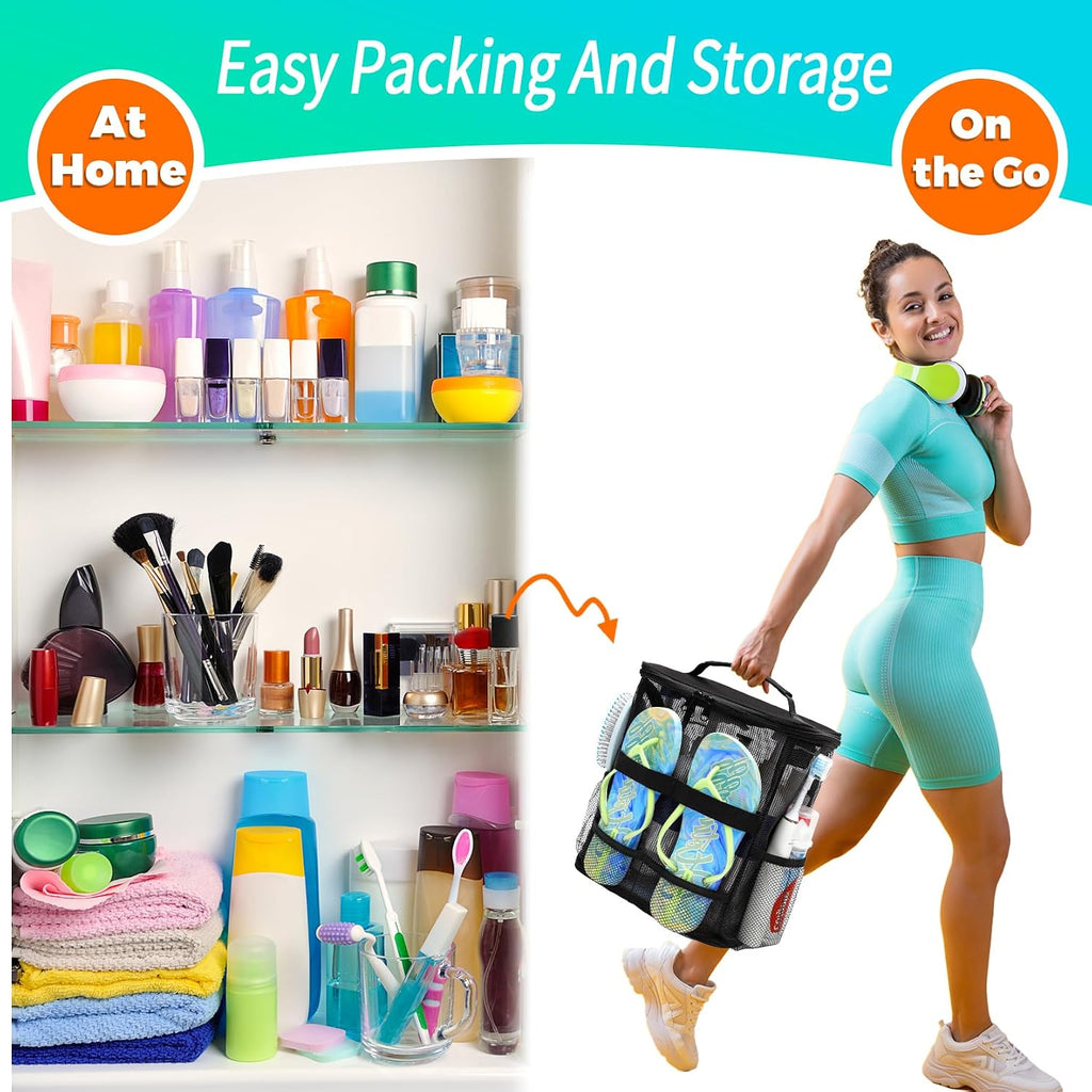 Dorm Room Essentials for Guys Girls, Quick Dry Mesh Shower Caddy Portable