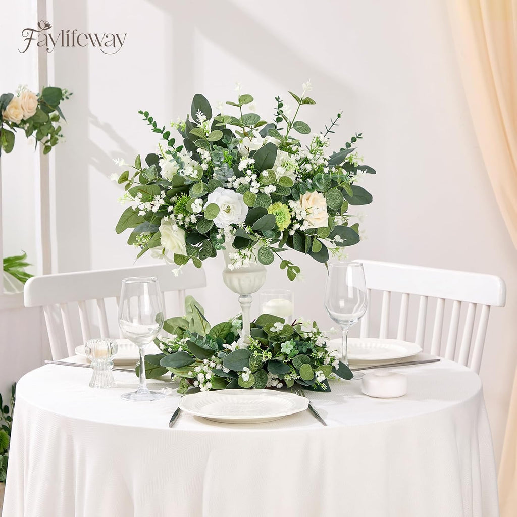 240 Pcs Artificial Eucalyptus & Baby Breath Greenery Stems