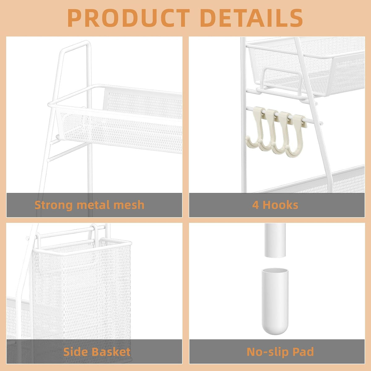 VITVITI 2 Tier Bathroom Countertop Organizer, Vanity Storage Shelf, White