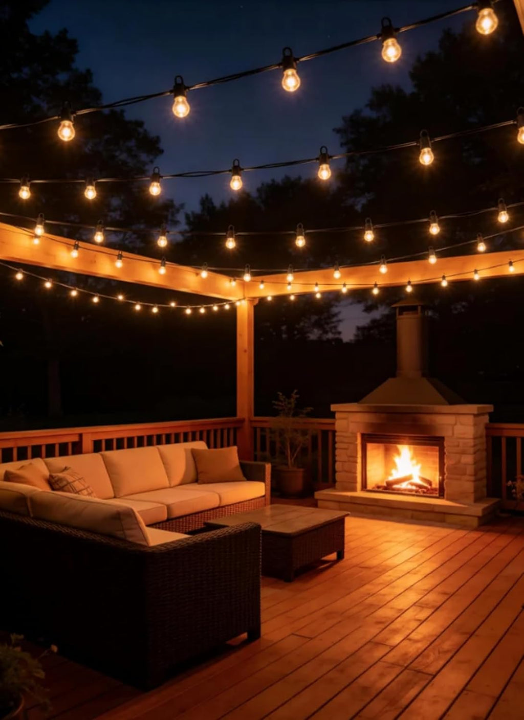 Outdoor String Lights,Led Patio Globe Lights with Plastic Bulbs,Waterproof,Shatterproof,G40 Outdoor String Lights,Connectable Hanging for Backyard, Bistro, Porch, Deck, Balcony,Tent (100FT)