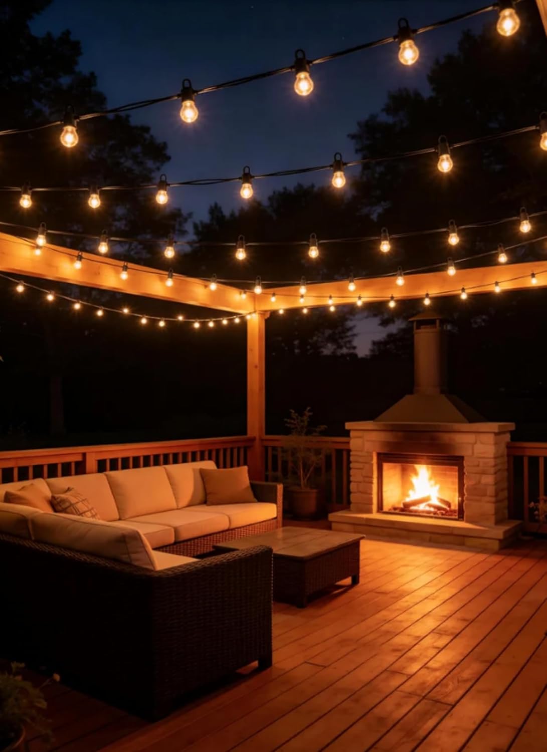 Outdoor String Lights,Led Patio Globe Lights with Plastic Bulbs,Waterproof,Shatterproof,G40 Outdoor String Lights,Connectable Hanging for Backyard, Bistro, Porch, Deck, Balcony,Tent (100FT)
