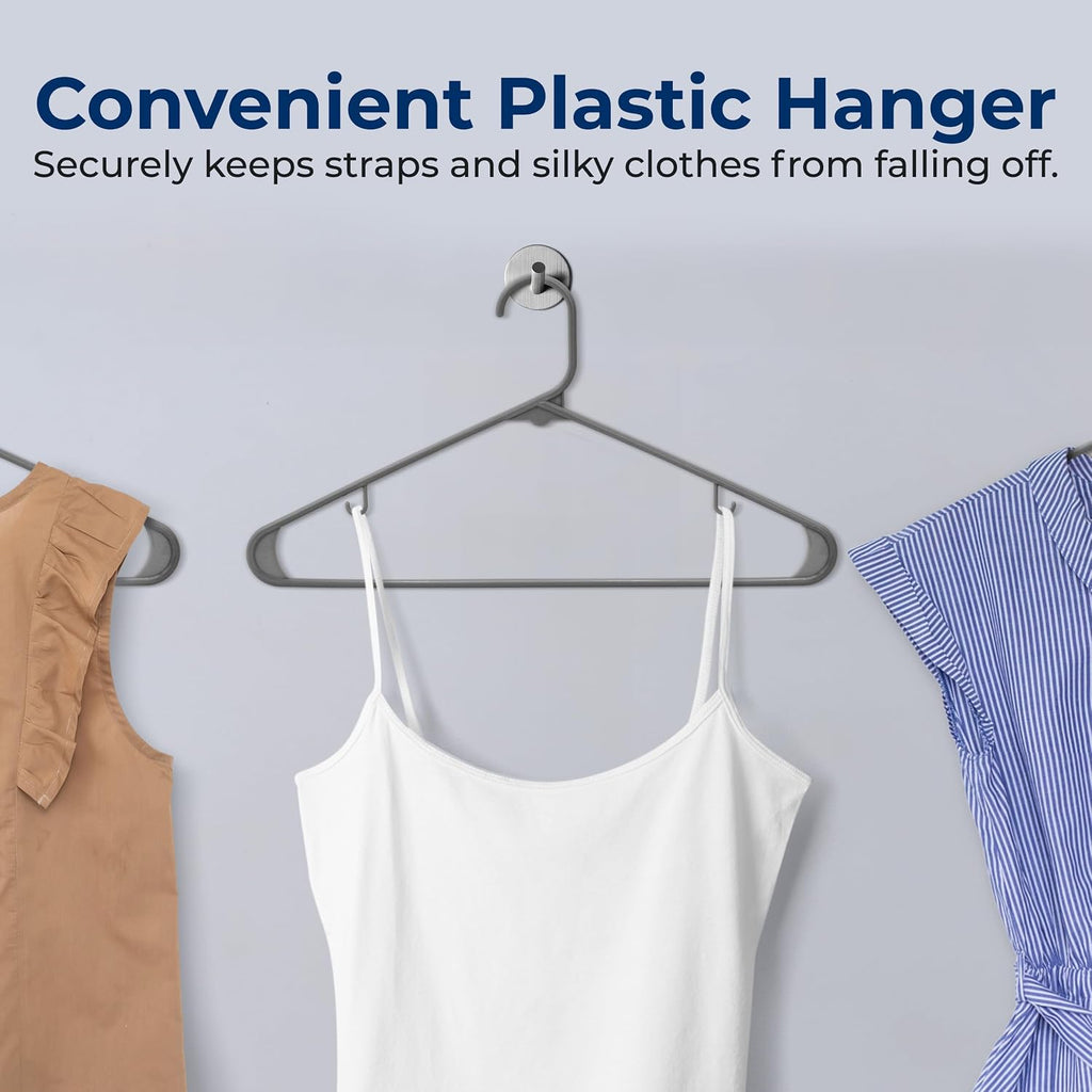 SereneLife 200 Pack Plastic Hangers, Non-Slip, Space-Saving Closet Organizers, Durable and Strong for Shirts, Sweaters, Hoodies, Kids Clothes & Dresses, Ultra-Thin, Lightweight
