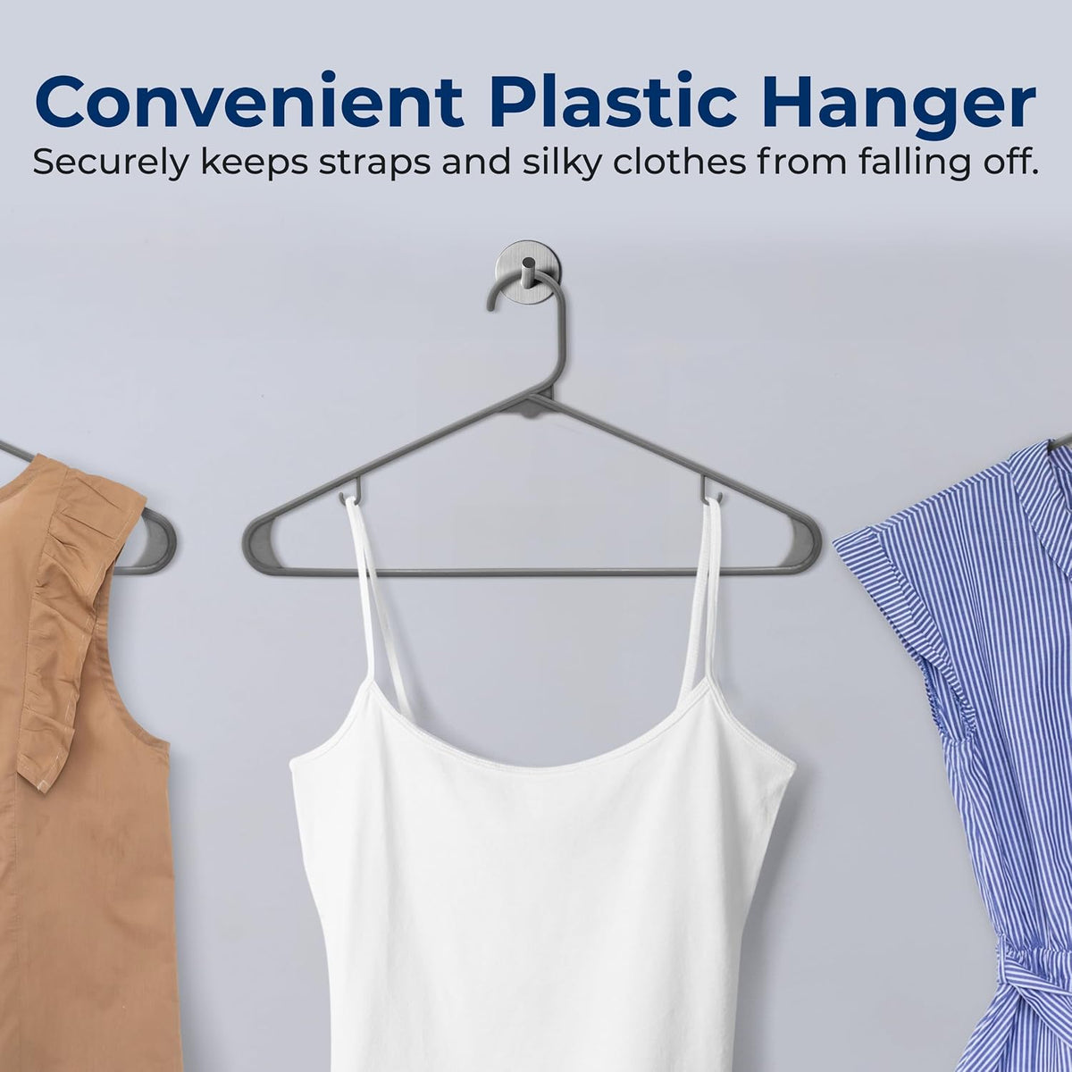 SereneLife 200 Pack Plastic Hangers, Non-Slip, Space-Saving Closet Organizers, Durable and Strong for Shirts, Sweaters, Hoodies, Kids Clothes & Dresses, Ultra-Thin, Lightweight