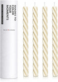 10" Candle Sticks, Twisted Taper Candles, Ivory, 4-Pack, Unscented