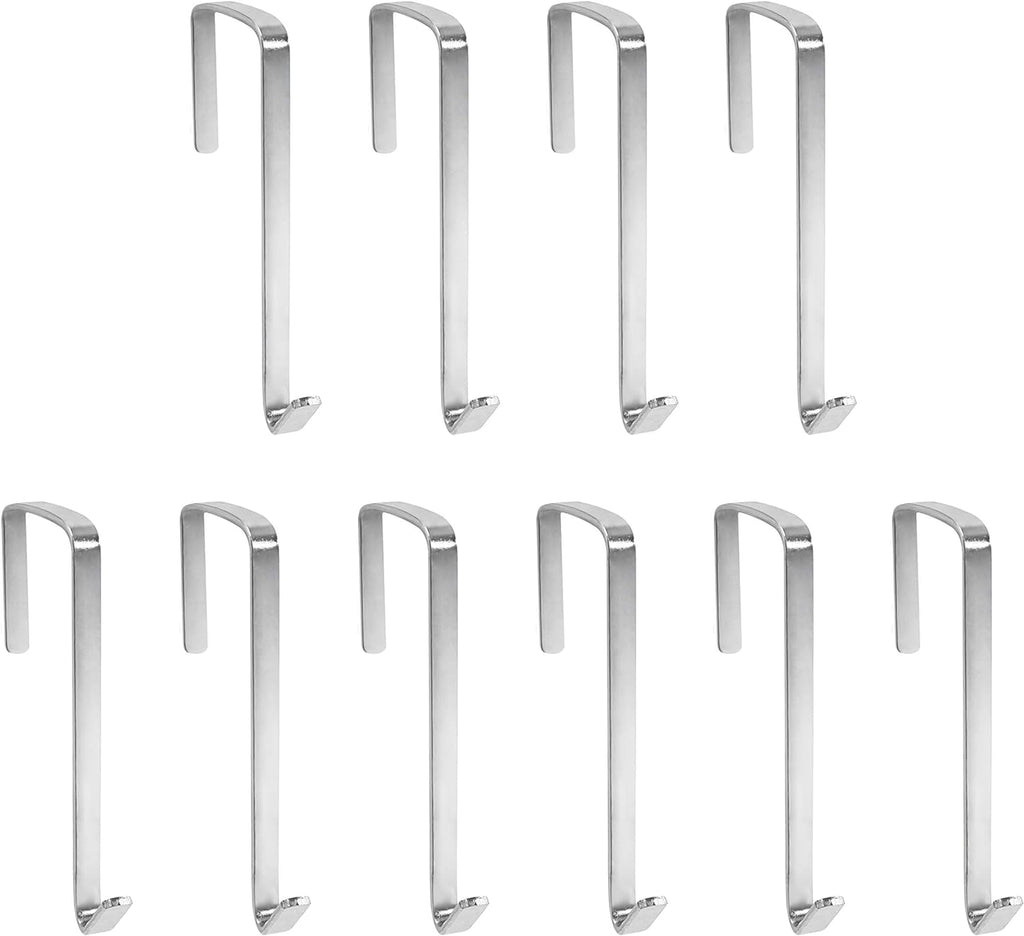 Vantasii 10 Pack Over The Door Metal Hook Hanger to Fit Interior Doors with Thickness from 1.65"