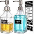 JASAI 2Pack Hand&Dish Glass Soap Dispenser with Rust Proof Pump & Stickers