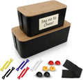 Cord Box Hider 2 Pack, Cable Management Box, Medium, Large, Black