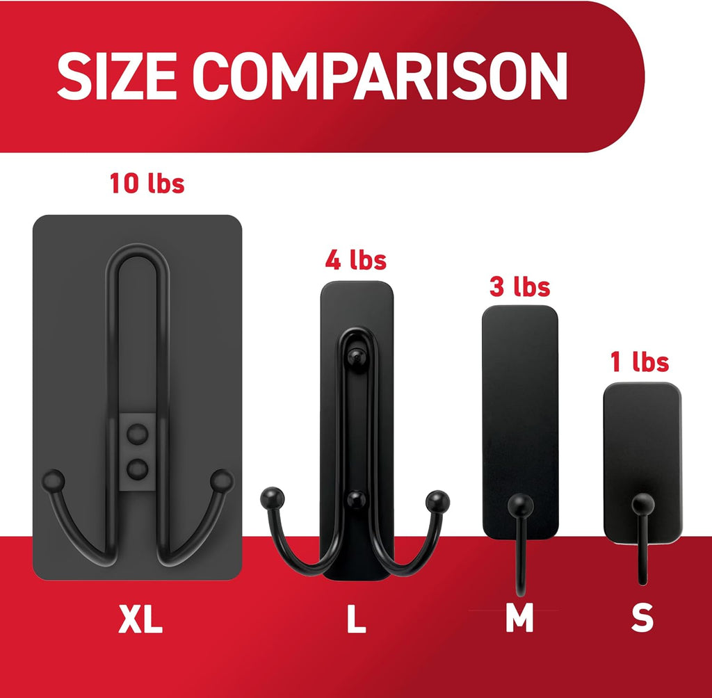 Command X-Large Black Triple Hooks, 1 Hook, 3 Strips