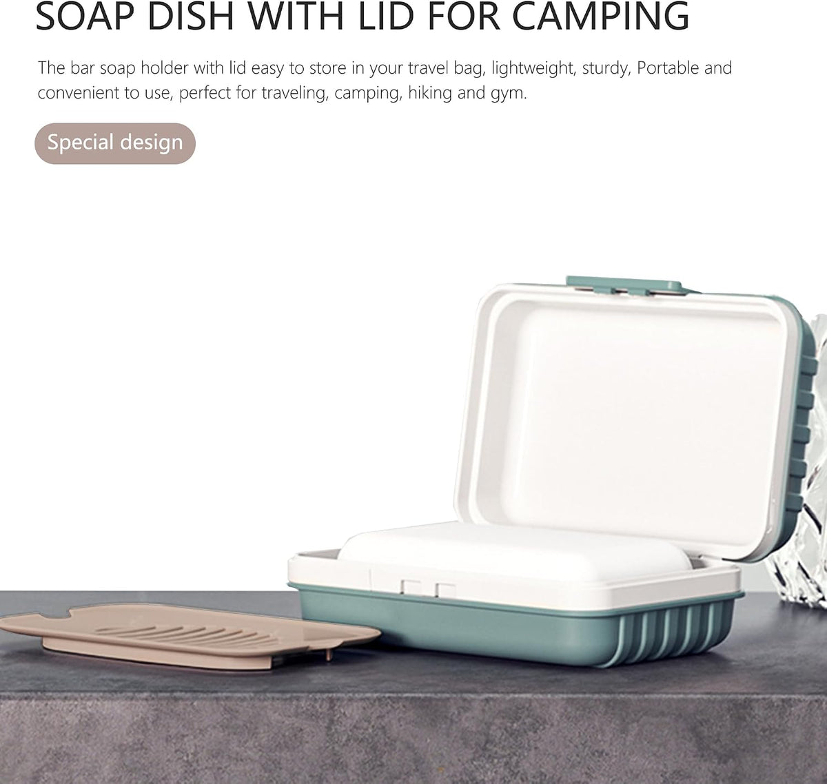Travel Soap Container, Portable Travel Soap Case with Lid (3pcs 3 Color)