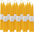 20-Pack 10" Natural Yellow Pure Beeswax Taper Candles, Dripless & Smokeless