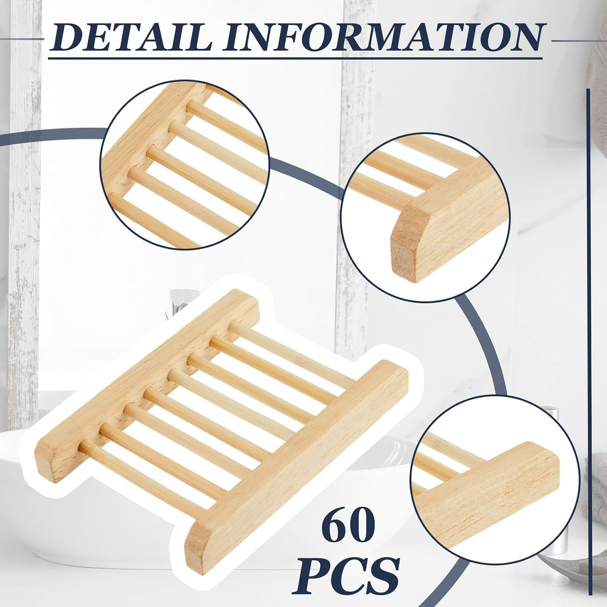 Rtteri 120 Pcs Soap Saver Bags & Bamboo Soap Holder Set Exfoliating Sisal Soaps Washing Bags Self Draining Wooden Bar Soaps Dish for Shower Bath Toilet Kitchen Restaurant