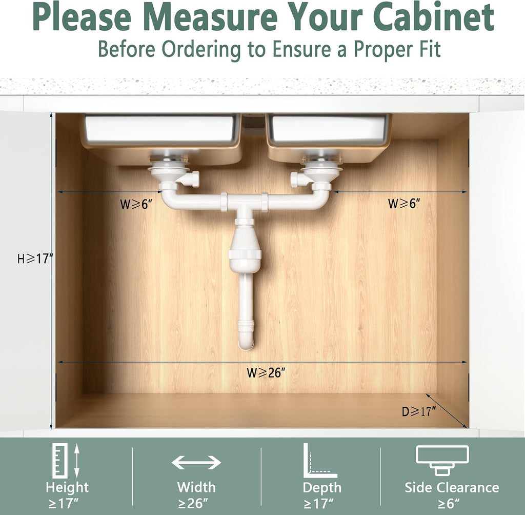 Under Sink Organizer, 3-Tier Height Adjustable Pull Out Cabinet Organizer