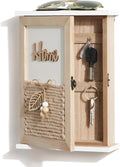 Key Holder for Wall, 6 Hooks Key Rack Wall Mount Decorative Key Box Holder