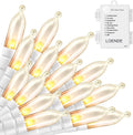 LED Mini Lights with Timer Christmas Lights 18ft 50 LED 8 Modes Battery Operated String Lights White Wire for Indoor Outdoor Wreath Wedding Party Garden Home Decor, Waterproof, Warm White