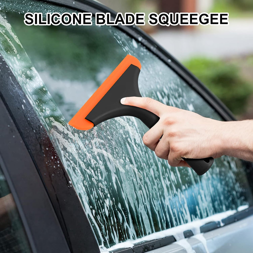 SetSail Shower Squeegee for Glass Doors, Mini Hand Squeegee, Black
