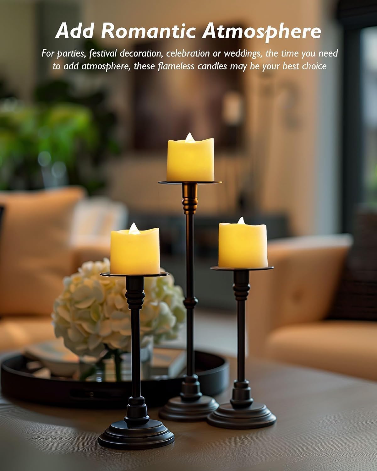 Homemory 24Pack Ivory Flickering Flameless Votive Candles Led Tealights