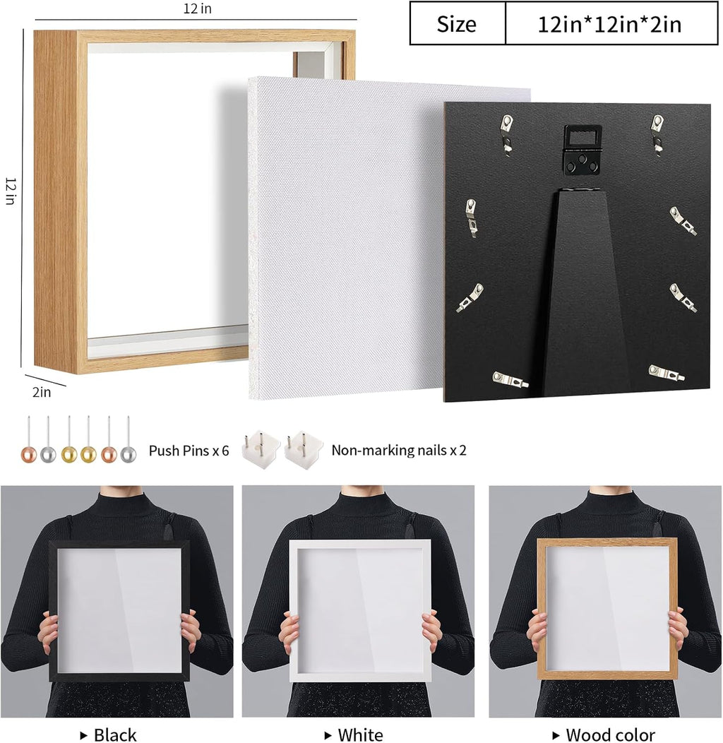 Travel Adventure Archive Shadow Box Frame with Slot, 12x12in Brown
