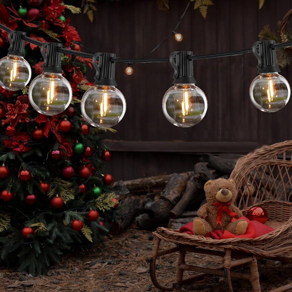 25FT Outdoor String Lights Waterproof Shatterproof G40 LED Globe