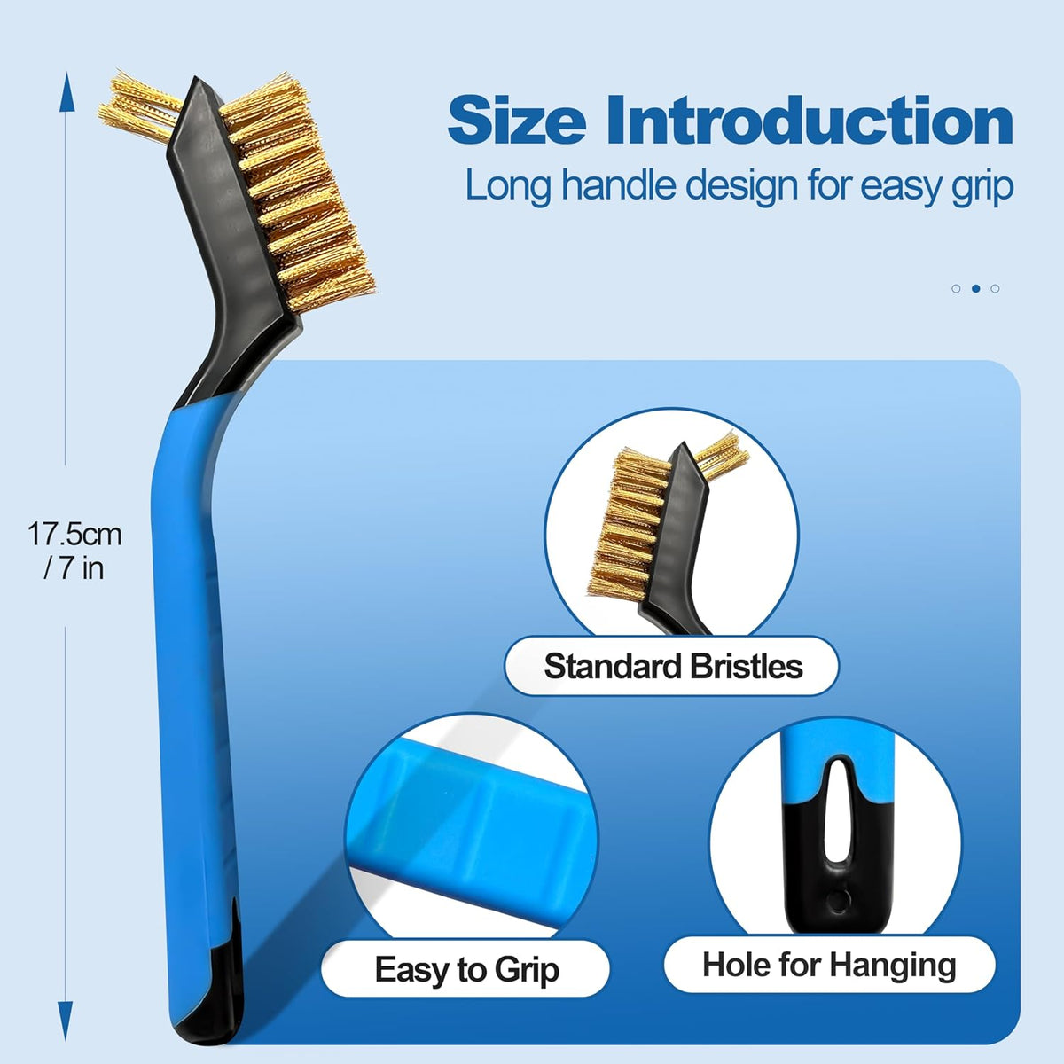 Mini Wire Brush Set 6Pcs - Nylon/Brass/Stainless Steel Bristles