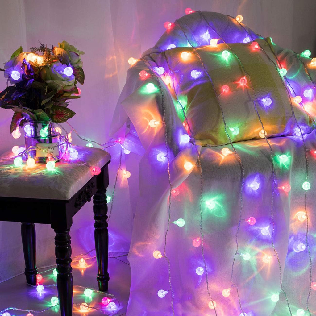 AWQ 100LED 49FT Globe Crystal Bubble Lights for Christmas Tree Multicolor