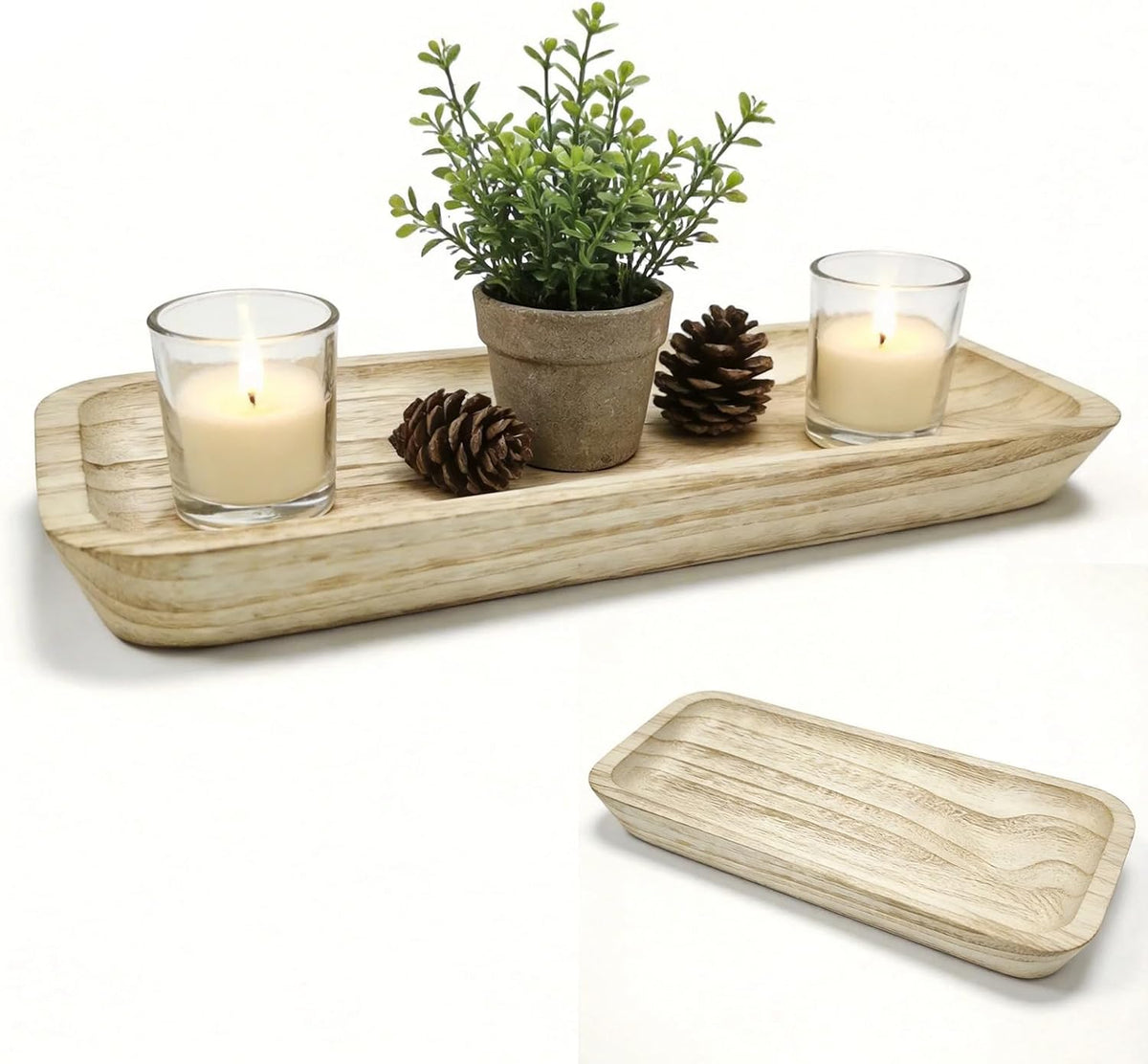 Dough Bowls for Decor, Wooden Dough Bowl – 16 Inch (40.9×14.8cm) Rustic Wooden Dough Bowl for Home Decor, Table Centerpiece, Farmhouse & Rustic Style Decor Accent