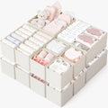 Drawer Organizer, 16 Pack Baby Dresser Organizer for Nursery, Foldable Closet Organizers and Storage Dresser Dividers for Clothes, Socks, Scarves, Ties (Ivory White)
