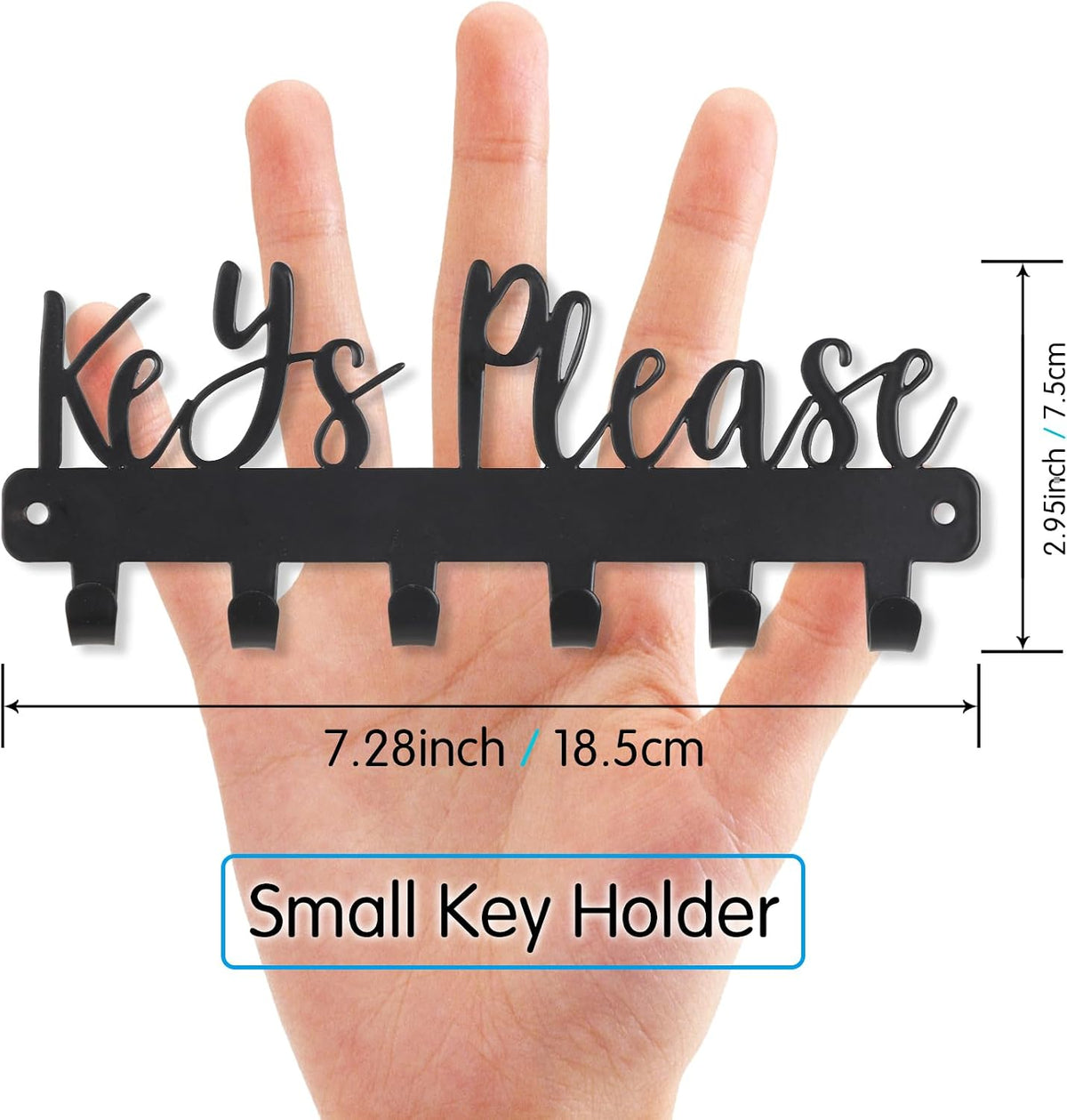 Keys Please Key Holder Wall Mounted, Mini Size: 7.28x2.95inch