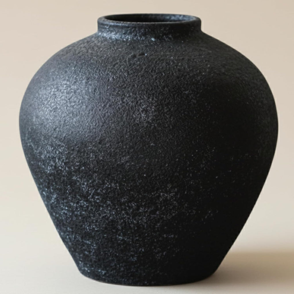 Handmade Large Rustic Ceramic Vase 10.6 inches Tall, Farmhouse