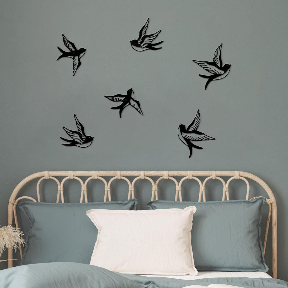 ESTART Metal Birds Wall Decor, 3 Pcs Black Birds Metal Wall Art
