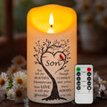 Flameless Memorial Candle for Loss of Son, Real Wax LED Light with Remote Sympathy Bereavement Gifts for Loss of Loved One Memorial Gifts for Loss of Son Remembrance Gifts (4" x 7")