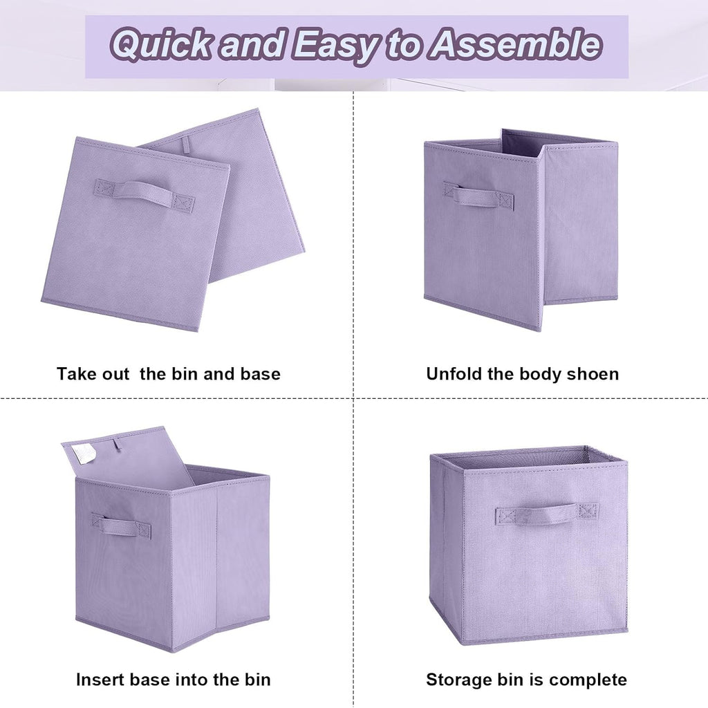Hillban 24 Pcs Storage Cubes 11'' Collapsible Storage Bins Bulk, Pastel