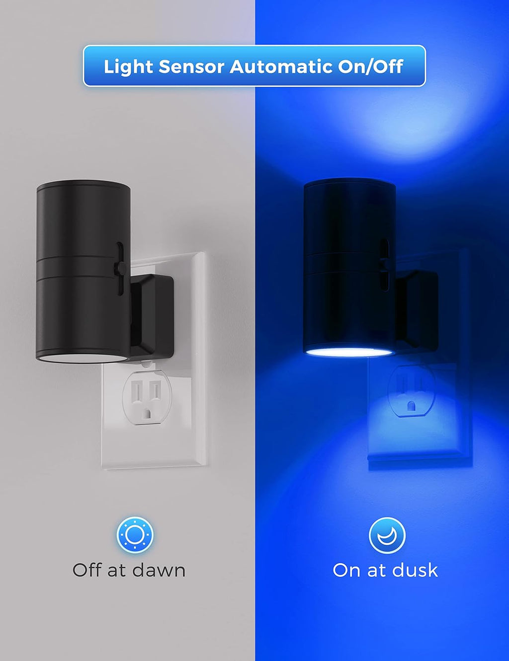 L LOHAS LED Calm Blue Night Light, Night Lights Plug into Wall, Dimmable