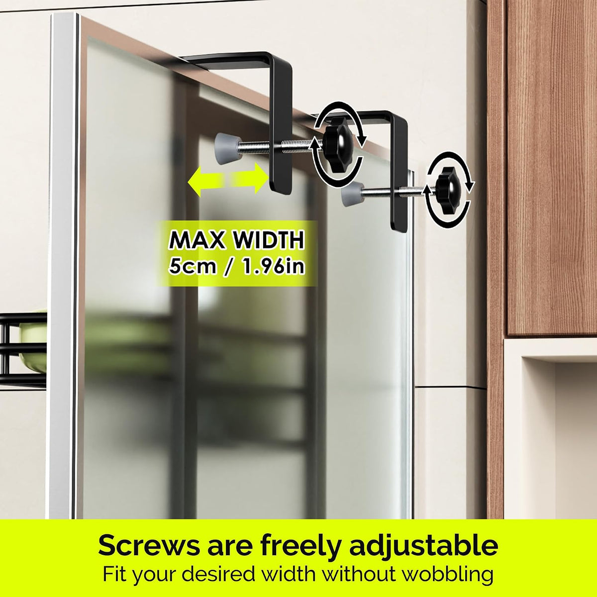 Orimade Over The Door Shower Caddy Adjustable 4 Tier Black,Bathroom Hanging Organizer Shelf Rustproof with 4 Hooks,Shower Basket with Soap Holder and Suction Cup