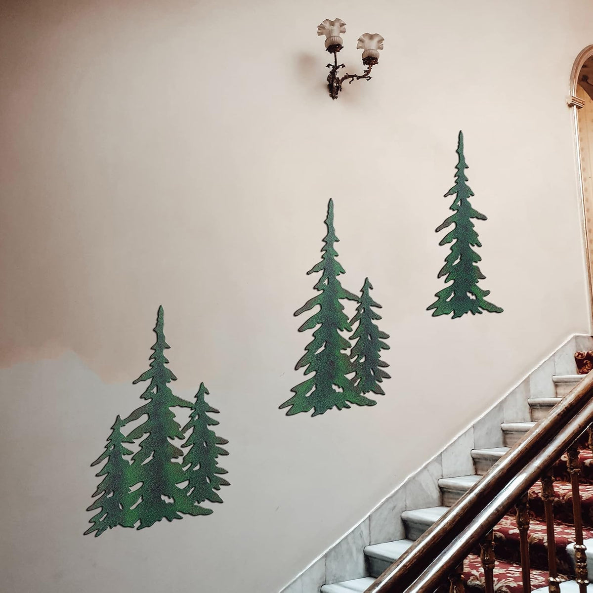 Pine Wall Hanging Metal Christmas Tree Decor Outdoor Metal Wall Art Pine