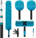 Cobweb Duster with 5-12 Ft Extension Pole, Spider Web Cleaning Brush