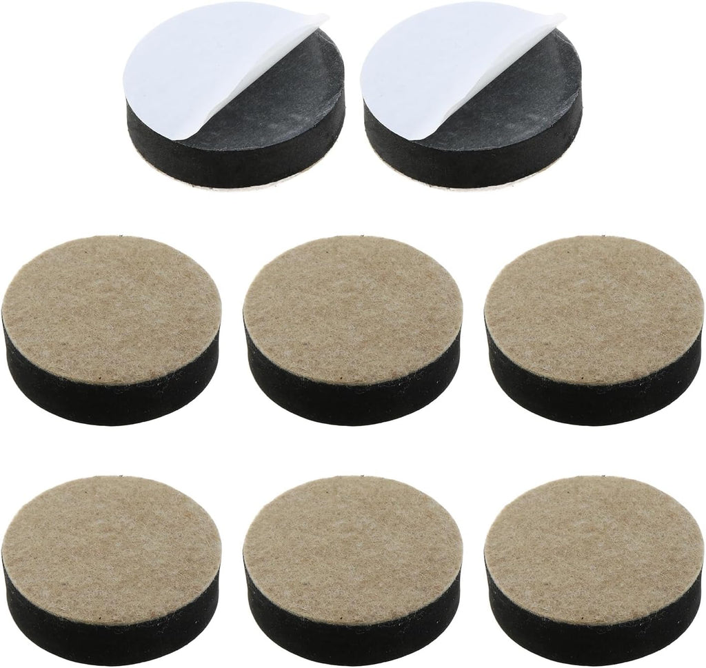 MEETOOT 8-Pack Self-Adhesive Furniture Bed Leg Risers, Round Table Foot Pads Raise 1/2 Inch Height with Felt Pads, Black