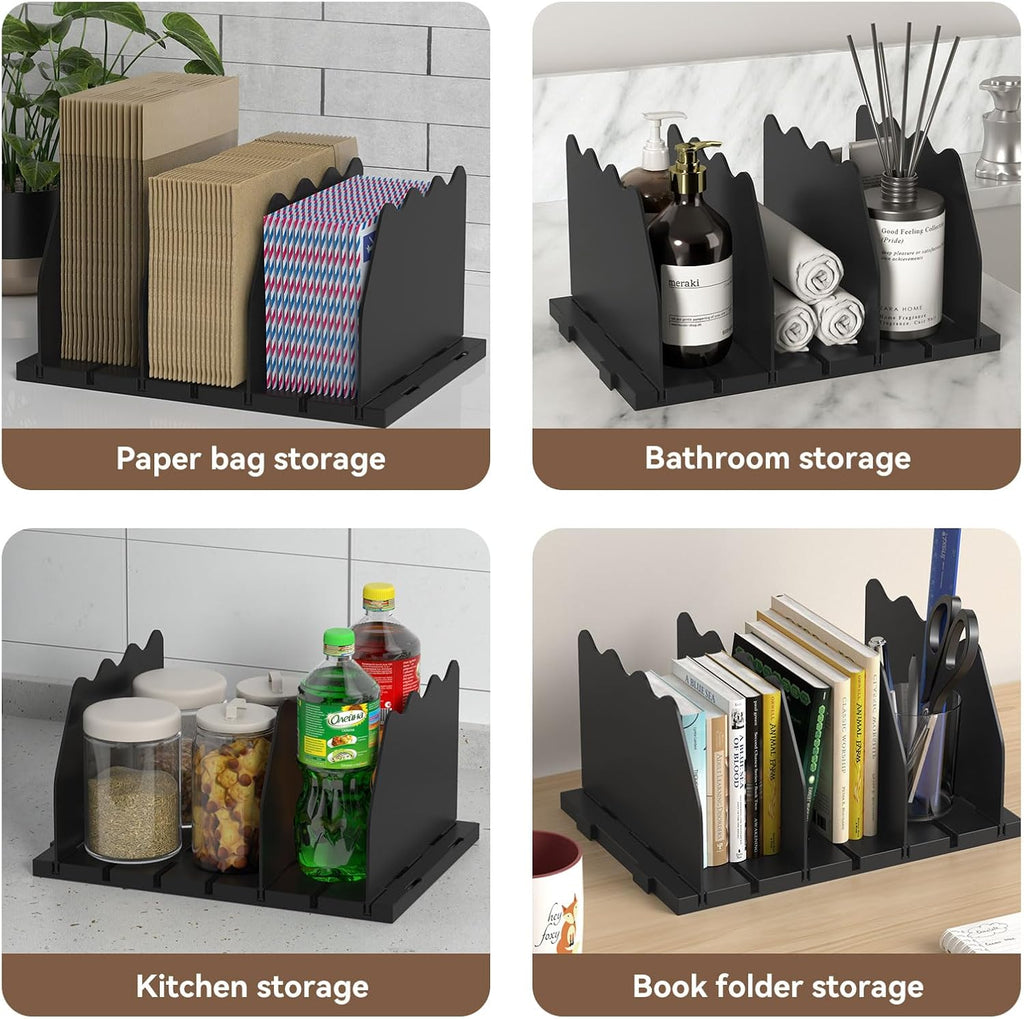 SOYO Adjustable Shelf Dividers for Closet, Purse Organizers for Bag, Black