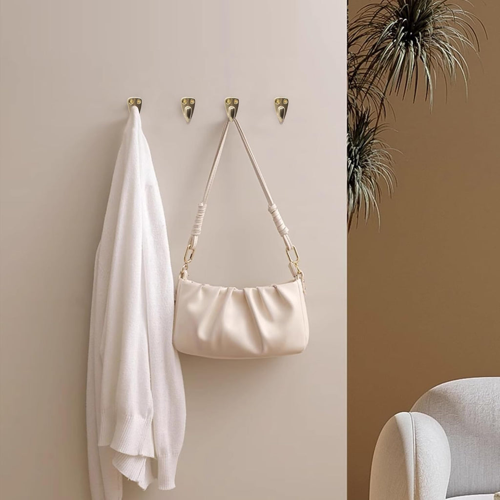 Vintage Brass Coat and Hat Hook Classic Simple Hooks Wall Mounted 2PCS